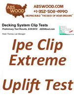 Ipe clip extreme uplift test
